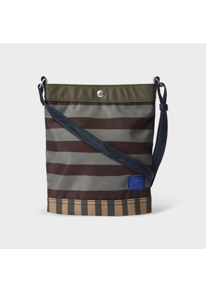 Paul Smith Multistripe Recycled Nylon Musette Bag Green