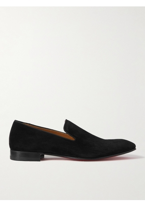 Christian Louboutin - Dandelion Grosgrain-Trimmed Suede Loafers - Men - Black - EU 39