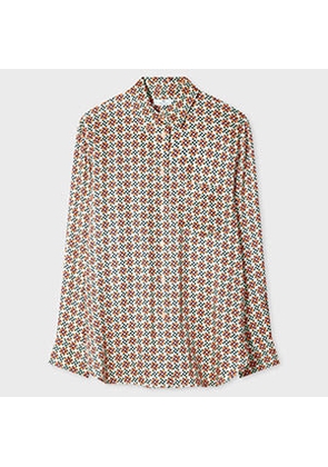 PS Paul Smith Women's Geometric Square Printed Shirt Orange
