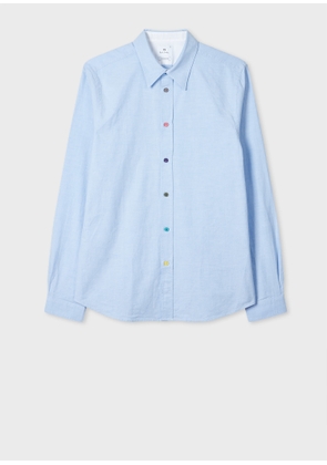 PS Paul Smith Tailored-Fit Sky Blue Organic-Cotton Multicolour Button Oxford Shirt