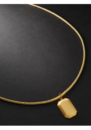 Carolina Bucci - Logo-Engraved Yellow and Blackened Gold and Lurex Pendant Necklace - Men - Gold