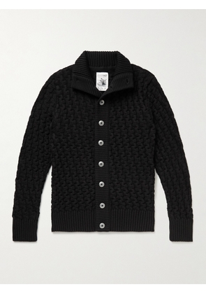 S.N.S. Herning - Stark Textured Virgin Wool Cardigan - Men - Black - S