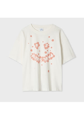 PS Paul Smith Women's Organic Cotton 'Daisy Happy' T-Shirt White