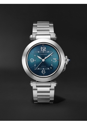 Cartier - Pasha de Cartier Automatic 41mm Stainless Steel and Leather Watch, Ref. No. CRWSPA0038 - Men - Blue