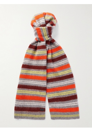 Loro Piana - Striped Cashmere-Blend Scarf - Men - Burgundy