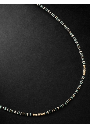 MAOR - Housa 18-Karat Gold, Amazonite and Diamond Beaded Necklace - Men - Green