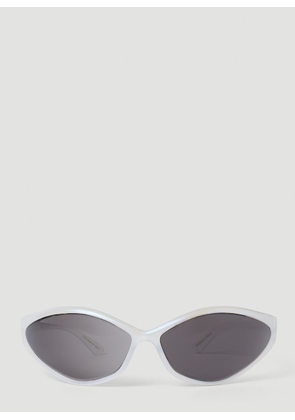 Balenciaga Swift Oval Sunglasses -  Sunglasses Silver One Size