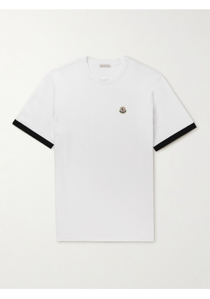 Moncler - Logo-Appliquéd Cotton-Jersey T-Shirt - Men - White - XS