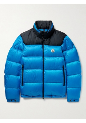 Moncler - Peuplier Logo-Appliquéd Quilted Shell and Ripstop Down Hooded Jacket - Men - Blue - 1
