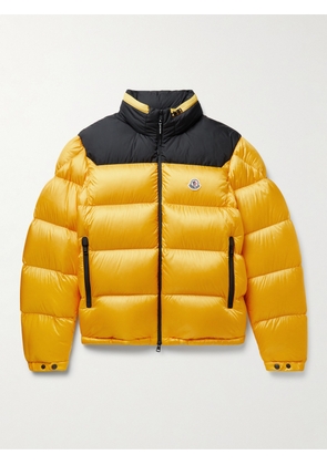 Moncler - Peuplier Logo-Appliquéd Quilted Shell and Ripstop Down Hooded Jacket - Men - Yellow - 1