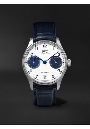 IWC Schaffhausen - Portugieser Automatic 42.3mm Stainless Steel and Alligator Watch, Ref. No. IW500715 - Men - Blue