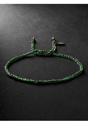 Carolina Bucci - Lucky Money Blackened Gold and Silk Bracelet - Men - Green