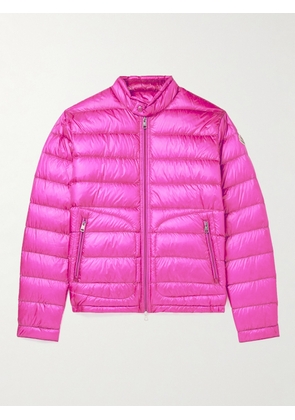 Moncler - Acorus Logo-Appliquéd Quilted Glossed-Shell Down Jacket - Men - Pink - 1