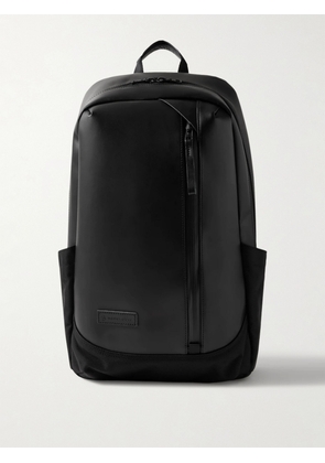 Master-Piece - Slick Logo-Appliquéd Leather and CORDURA® Ballistic Nylon Backpack - Men - Black