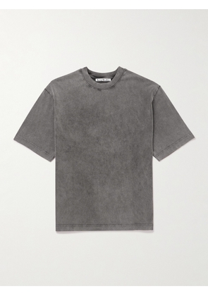 Acne Studios - Extorr Logo-Appliquéd Garment-Dyed Cotton-Jersey T-Shirt - Men - Gray - XS
