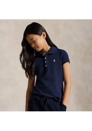 Stretch Cotton Mesh Polo Shirt