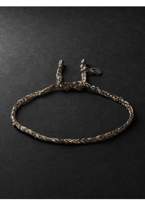 Carolina Bucci - Lucky Peace Blackened Gold and Silk Bracelet - Men - Neutrals