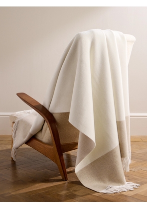 Brunello Cucinelli - Fringed Colour-Block Cashmere Blanket - Men - Neutrals