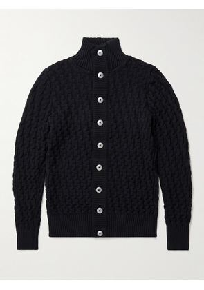 S.N.S. Herning - Stark Textured Virgin Wool Cardigan - Men - Blue - S