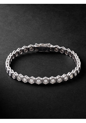 KOLOURS JEWELRY - Hexagon XXLarge 18-Karat White Gold Diamond Bracelet - Men - White - 18