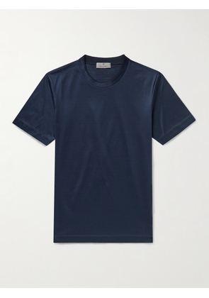 Canali - Slim-Fit Mercerised Cotton-Jersey T-Shirt - Men - Blue - IT 46