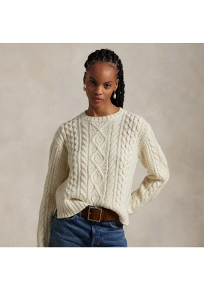 Aran-Knit Wool-Blend Crewneck Jumper
