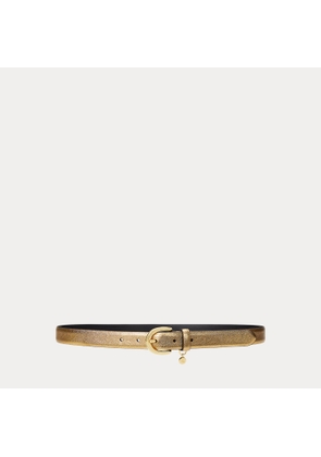Charm Crosshatch Leather Belt