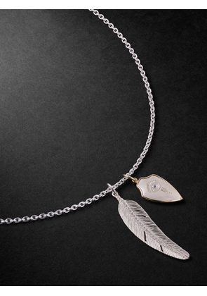 Jacquie Aiche - Sterling Silver, 14-Karat Gold and Diamond Pendant Necklace - Men - Silver