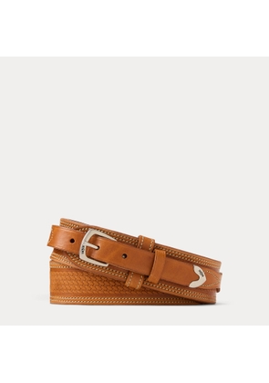 Topstitched Western Leather Belt