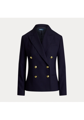 Double-Breasted Stretch-Wool Crop Blazer
