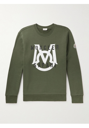 Moncler - Logo-Appliquéd Printed Cotton-Jersey Sweatshirt - Men - Green - S