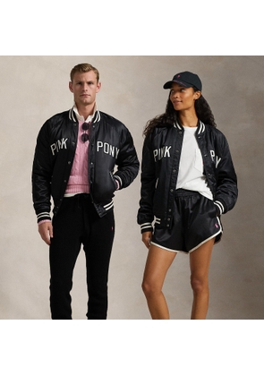 Pink Pony Satin Baseball Jacket