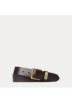 Pony-Plaque Leather Belt