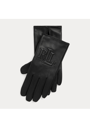 Logo-Embossed Sheepskin Tech Gloves