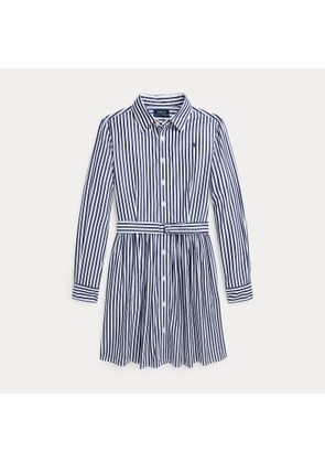 Striped Belted Cotton Poplin Shirtdress