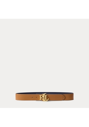 Logo Reversible Leather Wide Belt