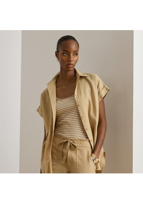 Relaxed Fit Linen Short-Sleeve Shirt