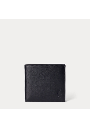 Pebbled Leather Billfold Coin Wallet