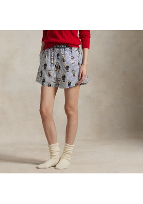 Striped Polo Bear Cotton Sateen Boxer