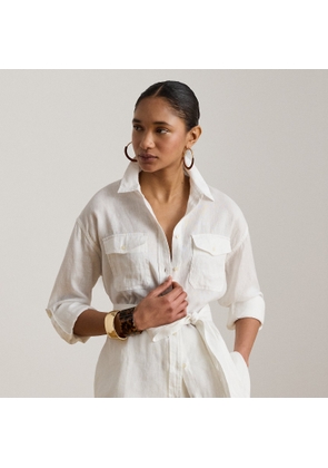 Relaxed Fit Belted Linen Shirt