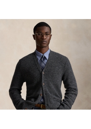 Suede-Patch Wool-Blend Cardigan