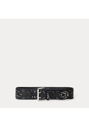 Studded Calfskin Double-Prong Belt
