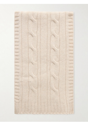 John Smedley - Wooton Cable-Knit Recycled-Cashmere and Merino Wool-Blend Scarf - Men - Neutrals