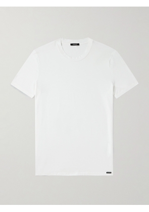 TOM FORD - Slim-Fit Stretch Cotton and Modal-Blend T-Shirt - Men - White - S