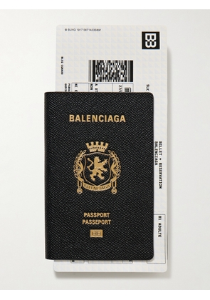 Balenciaga - Passport Logo-Debossed Leather Bifold Wallet - Men - Black