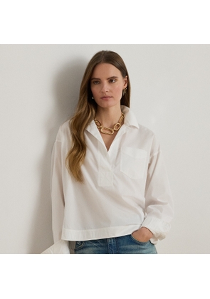 Cotton Broadcloth Cropped Shirt