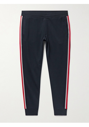 Moncler - Tapered Striped Cotton-Jersey Sweatpants - Men - Blue - S