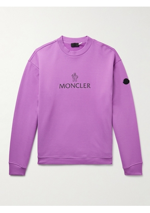 Moncler - Logo-Print Cotton-Jersey Sweatshirt - Men - Pink - S