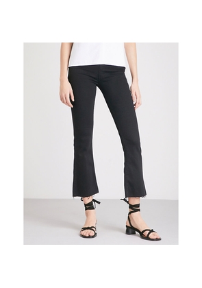 Womens Mother Hustler Ankle Fray Flared High-Rise Jeans