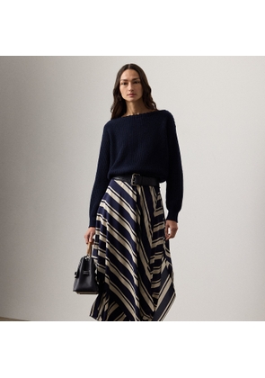 Tilda Striped Crepe de Chine Skirt